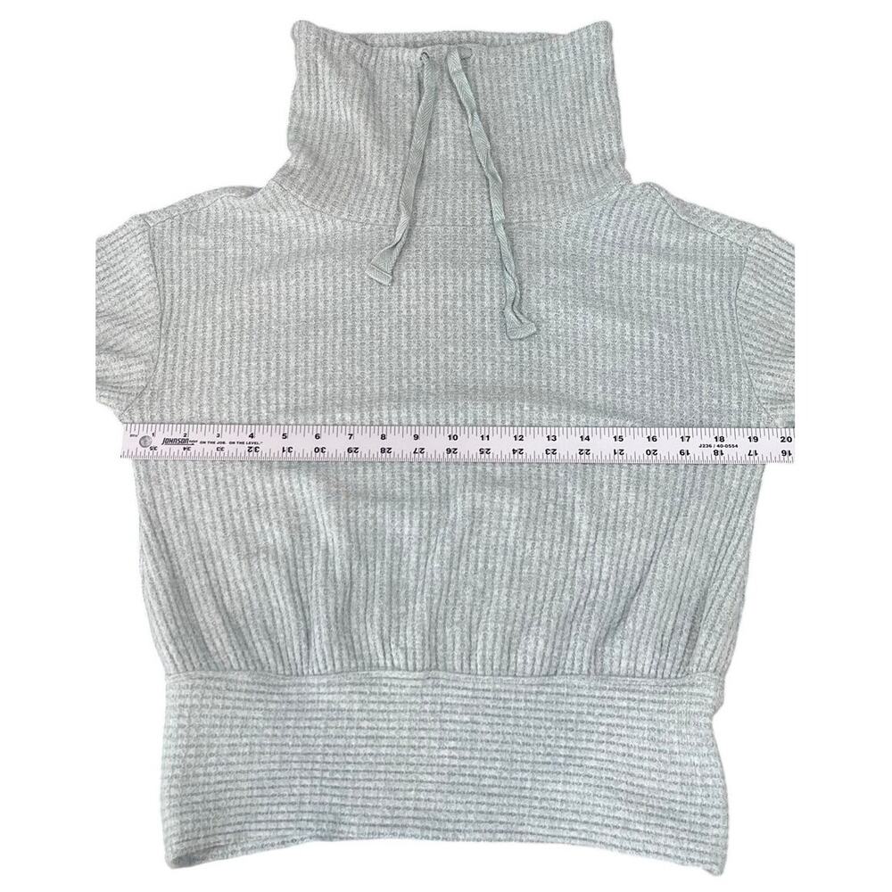 Anthropologie Women's Waffle Knit Cowl Neck Sweater Blue/Green XS - Picture 5 of 6